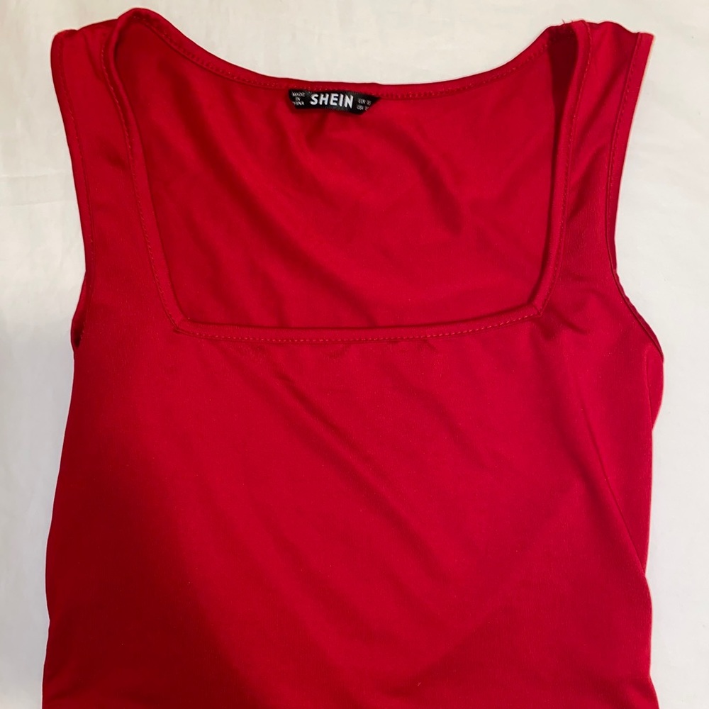 red shein crop top